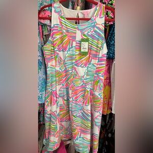 NWT Lill Pulitzer Felicity dress size LARGE! Resort white Shellabrate